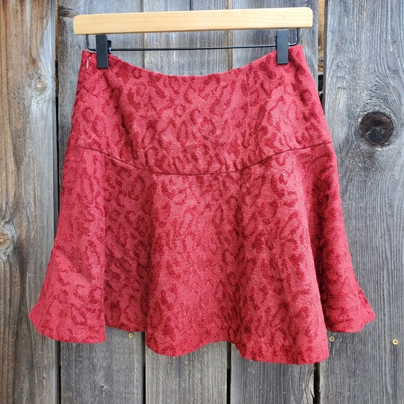 NWT Free People Tapestry Red Skater Skirt - Picture 4 of 6